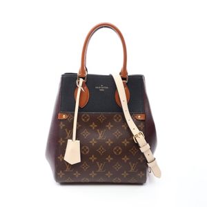 【二手】LOUIS VUITTONFold Tote MM Monogram Noir Wine Cream 兩用手袋 M45409 黑色/波爾多紅/奶油色 PVC 塗層帆布