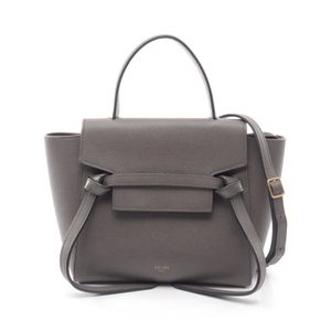 【中古】 セリーヌ CELINE ハンドバッグ BELT BAG NANO ベルトバッグ ナノ 2WAY グレー レザー ベルトバッグ ナノ レディース Used A