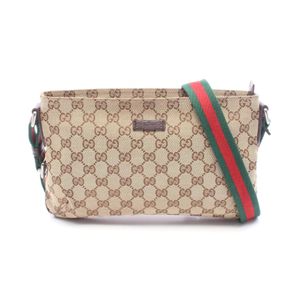 [중고] Gucci 구찌 숄더백 쉐리 라인 GG 캔버스 189749 베이지 캔버스 레더 쉐리 라인 숄더백 여성용 Used B