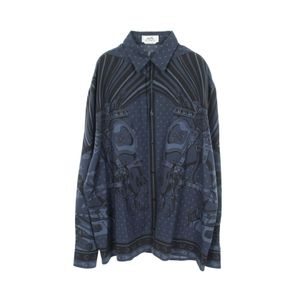 [Used] Hermes Cheval Punk Bandana Long-Sleeve Silk Cotton Shirt for Men, Used A