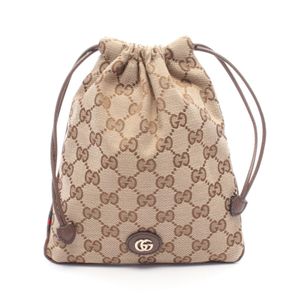 【중고】 Gucci 구찌 파우치 미누엣 GG 캔버스 복조리형 837666 베이지/브라운 캔버스 레더 미누엣 파우치 여성용 Used A