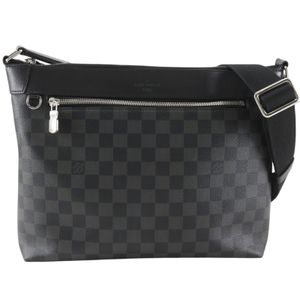 หลุยส์ วิตตอง LOUIS VUITTON กระเป๋าสะพายไหล่ Mick PM Damier Graphite N41211 แคนวาส Damier Graphite x หนัง ผลิตในสเปน สีดำ CA3198 สะพายเฉียง, สะพายไหล่ ซิป Mick PM สำหรับผู้หญิง 【มือสอง】