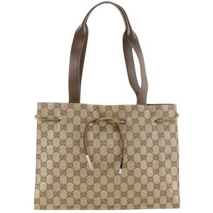 Gucci 구찌 토트백 숄더백 GG 캔버스 002 1058 GG 캔버스 x 레더 이탈리아제 브라운 숄더백 마그네틱 타입 Tote Bag 여성용 [중고]