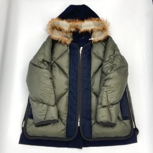 [Used] Sacai 19AW Liner-Docking M-65 Quilted Down Jacket Khaki Green
