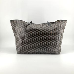 【二手】GOYARD Saint Louis GM 可双面使用 Chevroches 小牛皮 / Goyardine 帆布托特包 黑色×棕色