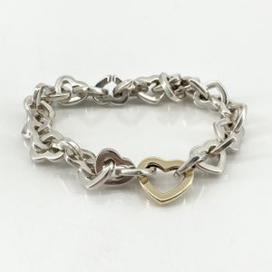 [Used] TIFFANY&Co. Heart Link Combination Ag925/Au750 Bracelet 34.5g Silver x Gold