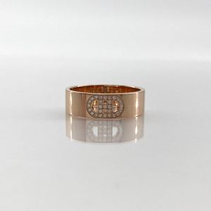 【中古】 HERMES（エルメス） H・ダンクル PM ダイヤモンド付 Au750 ＃52 ＃12号 リング・指輪 4.69g ピンクゴールド