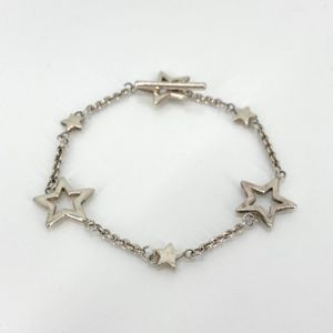 [Used] TIFFANY&Co. Starlink Star Motif T-Bar Ag925 Bracelet 6.32g Silver