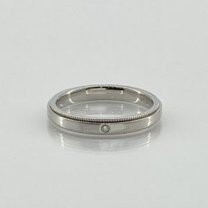 [중고] TIFFANY&Co. 투게더 밀그레인 밴드 다이아몬드 반지 Pt950 #12.5호 반지 5.21g