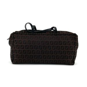 【二手】 FENDI Zucchino 帆布 x 皮革迷你波士頓包ブラウン