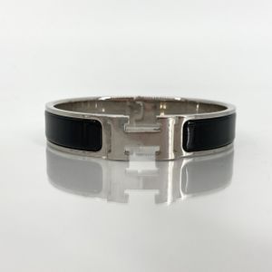 [Pre-owned] HERMES Click H Rotating Clasp Bracelet, Black x Silver