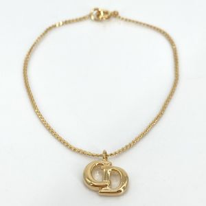 [Used] Christian Dior CD Logo Vintage Chain Bracelet Gold