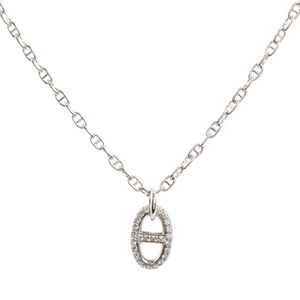 【中古】エルメスHERMES ネックレス シェーヌダンクル ファランドールPM K18ホワイトゴールド