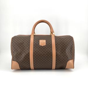 【二手】 CELINE Macadam Old Celine Boston 包，金色五金，ブラウン