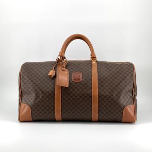 【二手】 CELINE Macadam Old Celine Boston 包，金色五金，ブラウン