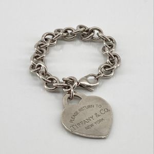 [Used] TIFFANY&Co. Turn to Heart Tag Ag925 Bracelet 43.87g Silver