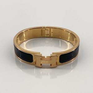 [Pre-owned] HERMES Click H PM Bracelet, 36.77g, Gold x Black