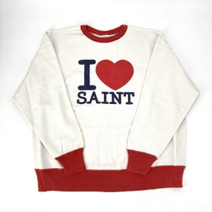 【二手】SAINT MICHAEL 圓領衛衣，I LOVE SAINT，XL，SM-MK8-0000-055，白色