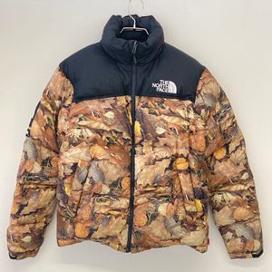 [Used] Supreme x THE NORTH FACE 16AW Leaf Pattern Down Jacket, Size S, ND51602I, Braun