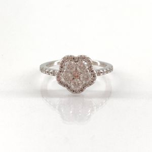 【中古】 no brand（ノーブランド） フラワーモチーフ Ｄ０．５０ｃｔ ＃5号 PT900 リング・指輪 2.61g シルバー