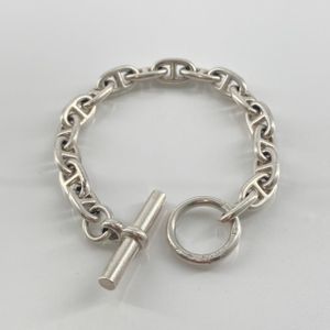 [Pre-owned] HERMES Chaine d'Ancre PM bracelet, cursive engraving, 17 links, Ag925, 34.8g, silver.