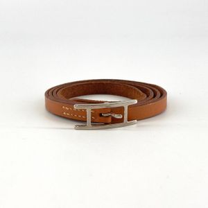 [Used] HERMES Api 3 Leather Bracelet, Braun Silver
