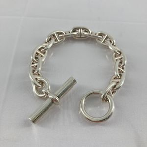HERMES Chaine d'Ancre MM 14 links 52.2g SV925 Bracelet Silver