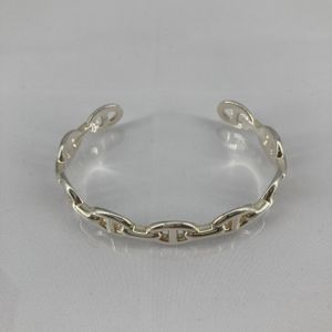 HERMES Chaine d'Ancre Enchainée Bangle Bracelet, 9 links, Size ST, Silver