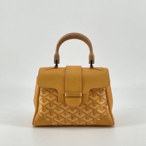 【中古】 GOYARD(ゴヤール) サイゴン ミニ ソフト 2WAY ゴヤールディンキャンバス / シュヴロッシュカーフスキン ハンドバッグ イエロー