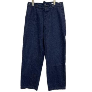 Komori Y03-03002 Indigo/Navy Cotton Button-Fly Denim Overpants Size 2 [Used]