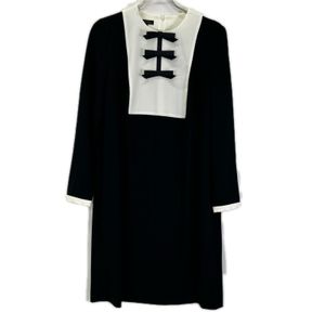 Escada 5027649 黑色長袖緞帶連身裙，38 碼 [二手]