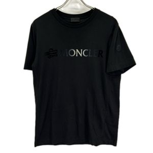 Moncler 22SS I20918C00016 Black Flocky Logo Crew Neck T-Shirt Size S [Used]