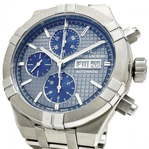 MAURICE LACROIX/Maurice Lacroix Aikon Chronograph AI6038 Skeleton Caseback Watch, Titanium, Automatic Movement, Gray Dial/Silver Strap, Men's [Used]