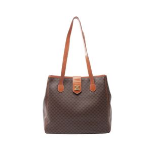 [Used] Celine CELINE Tote Bag, Dark Braun/Camel, PVC Coated Canvas, Leather, Women's, Used B