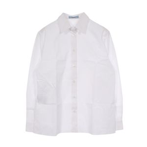 【中古】 プラダ PRADA 長袖 ホワイト コットン 長袖シャツ レディース Used A