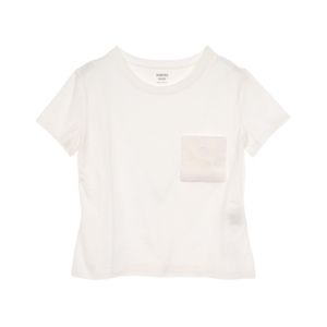 [Used] Hermes HERMES Short-Sleeved T-Shirt Mosaic H Embroidery with Pocket White Cotton T-Shirt Women's Used A