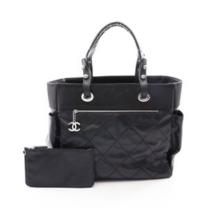 [Used] Chanel CHANEL Tote Bag Paris Biarritz GM A34210 Black PVC Coated Canvas Leather Paris Biarritz Tote GM Women's Used A