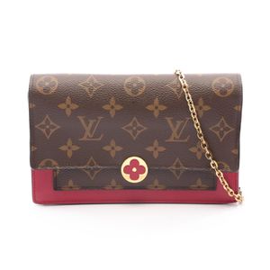 [Used] Louis LOUIS VUITTON Portefeuille Flore Chain Shoulder Bag, Monogram Fuchsia, M69578, Fuchsia PVC Coated Canvas