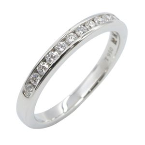 [Pre-owned] Tiffany & Co. Half-Circle Channel Setting Ring, Size #9, Pt950 Platinum, Diamond Half-Circle Channel Setting Ring