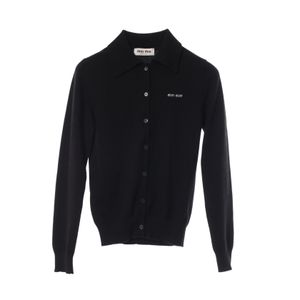【二手】Miu Miu Logo MMF890 羊絨針織開襟衫 女款 二手 B