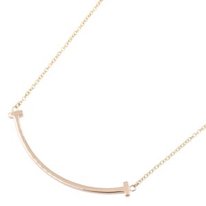 【二手】蒂芙尼 T 字Smile小項鍊 60011678，頸圍 33/40.5 厘米，K18PG（玫瑰金），TSmile小項鍊，女士