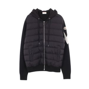 [Used] MONCLER Down Jacket, Hooded, Color Block, Wool/Nylon Knit Down Jacket, Men's, Used A