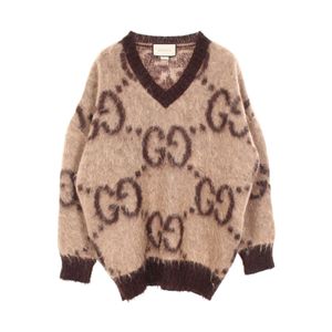 【二手】Gucci GUCCI 針織 GG 圖案 V 領 639380 羊毛針織女款 A