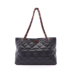 [Used] Chanel Matelassé Tote Bag, Black/ Braun Caviar Skin (Grained Calf), Chain Tote, Women's, Used B
