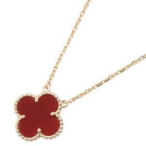 【二手】梵克雅寶 (Van Cleef & Arpels) 復古 Alhambra 紅玉髓項鍊 VCARD38500，頸圍 37.5/42 厘米，18K（黃金）復古 Alhambra 紅玉髓項鍊