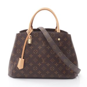 【二手】LOUIS VUITTONMontaigne MM Monogram 兩用手提包 M41056 PVC塗層帆布皮革 Montaigne MM 女士二手 A