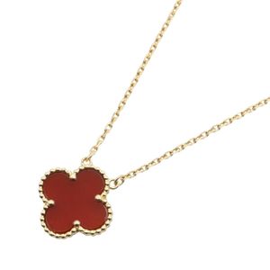 【二手】梵克雅寶 (Van Cleef & Arpels) 復古 Alhambra 紅玉髓項鍊 VCARD38500，頸圍 38/42.5 厘米，18K（黃金）復古 Alhambra 紅玉髓項鍊