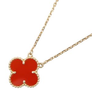 【二手】梵克雅寶 (Van Cleef & Arpels) 復古 Alhambra 紅玉髓項鍊 VCARD38600，頸圍 37.5/42 厘米，18K（黃金）復古 Alhambra 紅玉髓項鍊