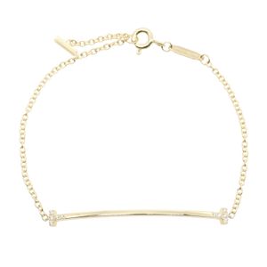[Pre-owned] Tiffany & Co. T Smile Smile Diamond Bracelet 75369883 Wrist size 14.5cm K18 (Yellow Gold) Diamond T Smile Small Diamond Bracelet
