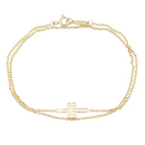 [Pre-owned] Tiffany & Co. T TWO Double Chain Bracelet 16cm K18 (Yellow Gold) Diamond T TWO Double Chain Bracelet